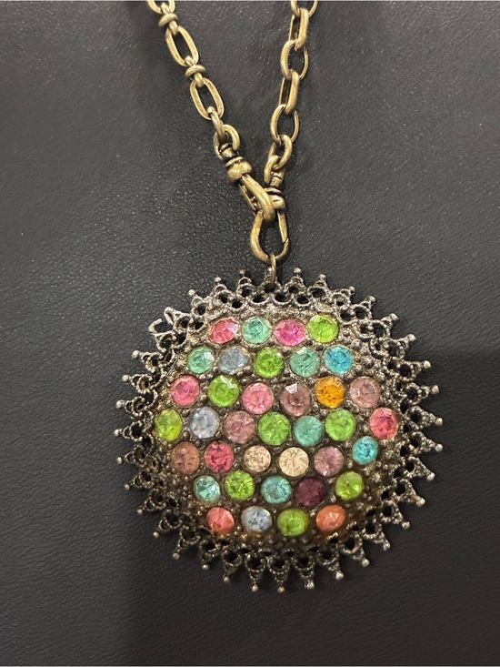 Antique Jewelry - Antique Art Deco Little Nemo Uranium Glass Rhinestone pendant